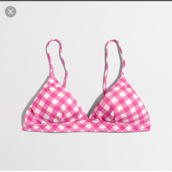 J. Crew Other - *1-hr sale!* JCrew Gingham Triangle Bikini Top